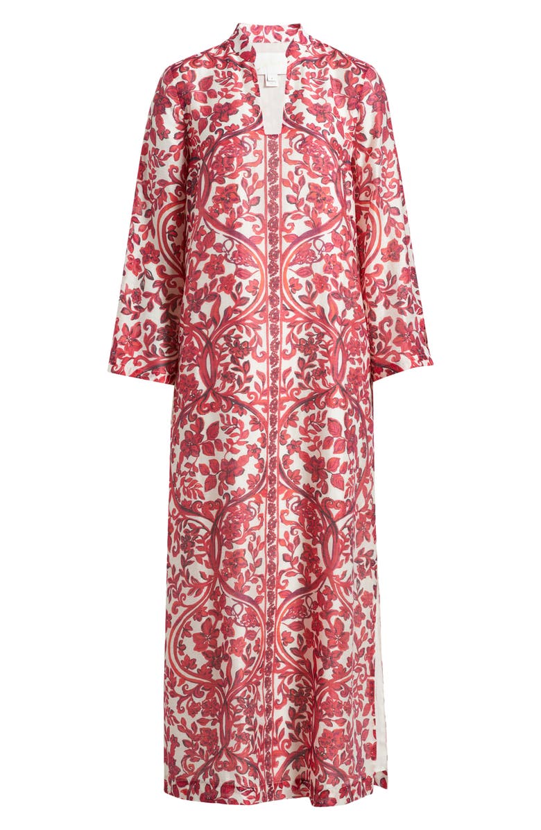 Lilly Pulitzer<sup>®</sup> Irella Floral Mixed Print Long Sleeve Caftan Dress, Alternate, color, Coconut