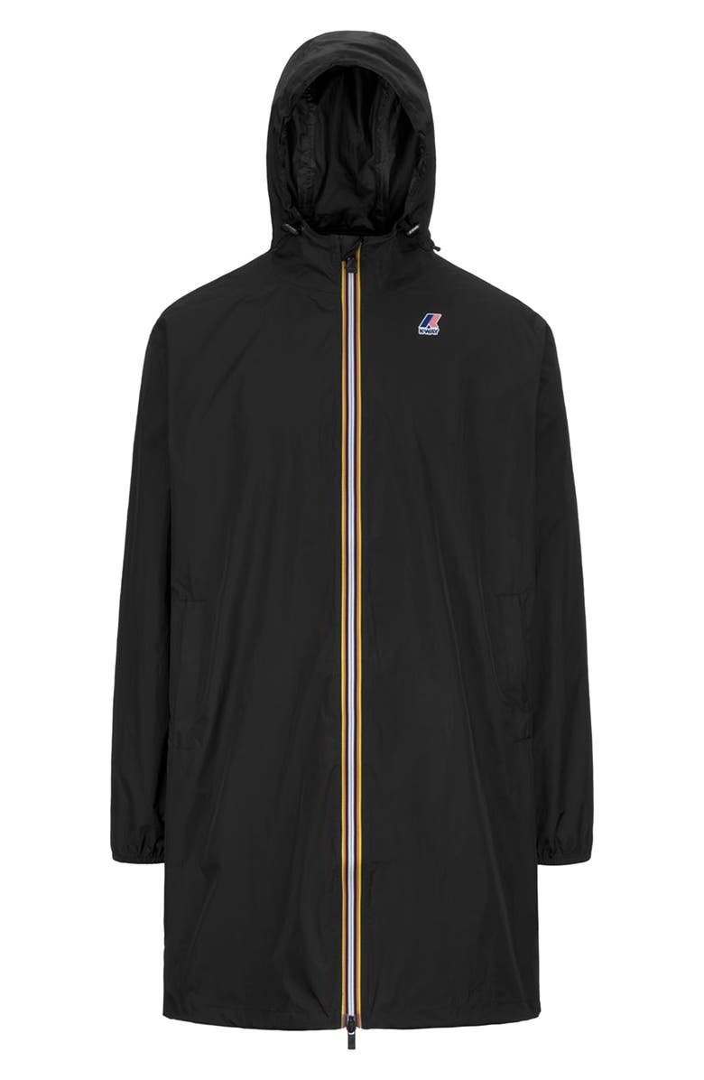 K-Way Le Vrai 4.0 Eiffel East Water Repellent Raincoat, Alternate, color, Black Pure
