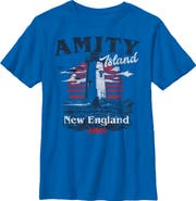 Jaws Boy's Jaws Amity Island Tourist Lighthouse Graphic T-Shirt