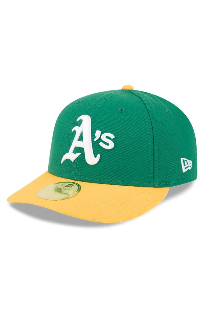 New Era Men's New Era Green/Gold Athletics Baseball Hall of Fame 59FIFTY Low Profile Fitted Hat, Alternate, color, Green