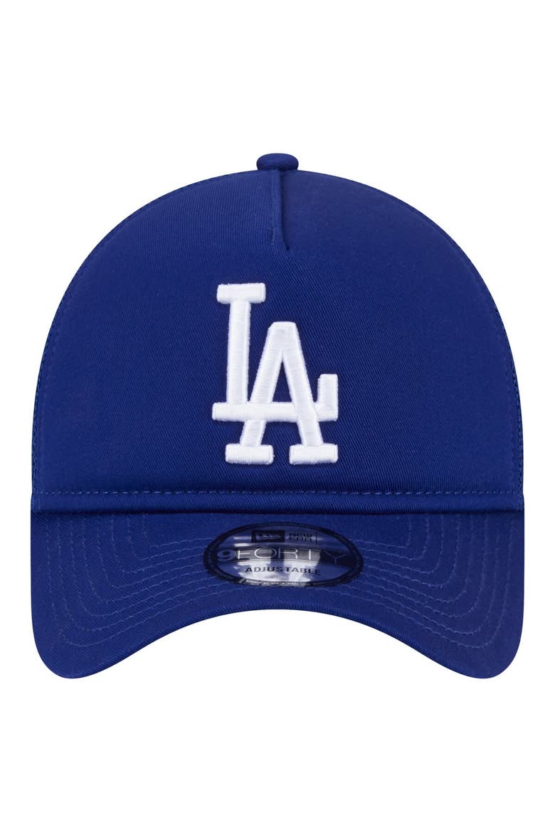 Men's New Era Royal Los Angeles Dodgers 9FORTY A-Frame Trucker Adjustable Hat, Alternate, color, Royal