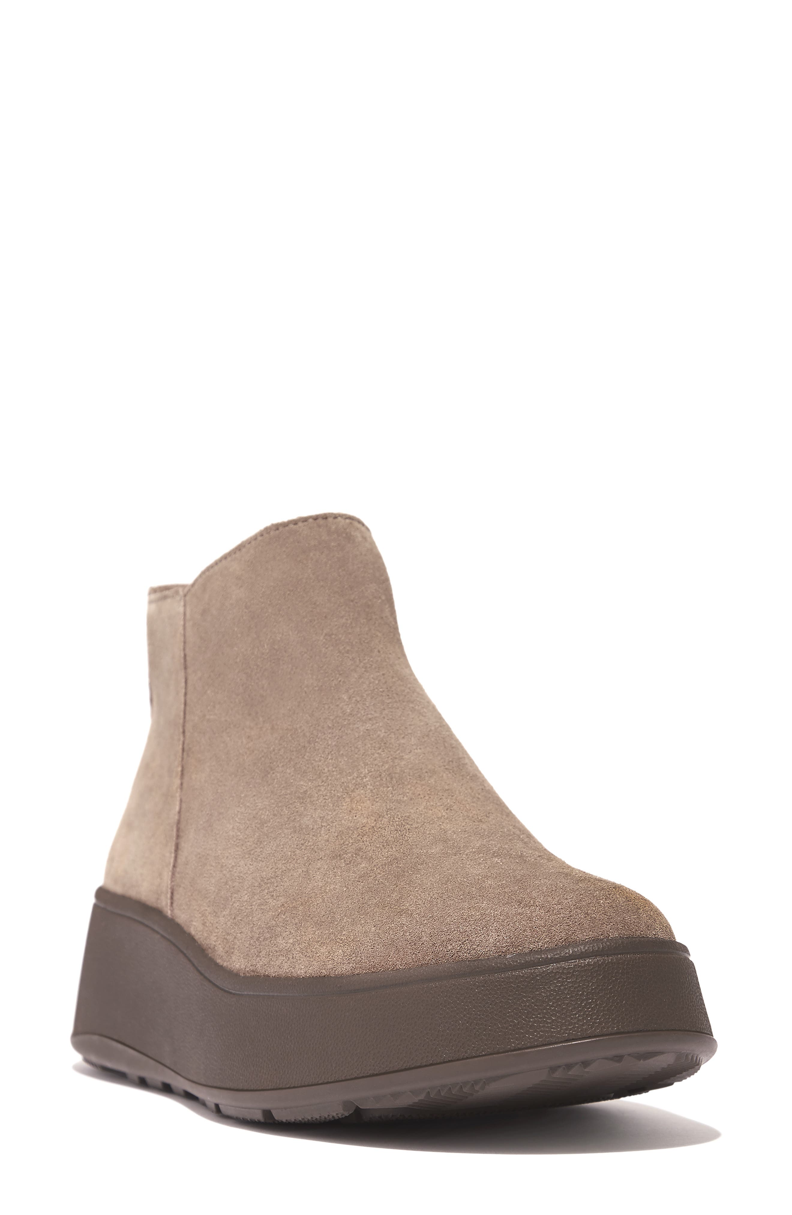 FitFlop F-Mode Platform Bootie in Minky Grey 