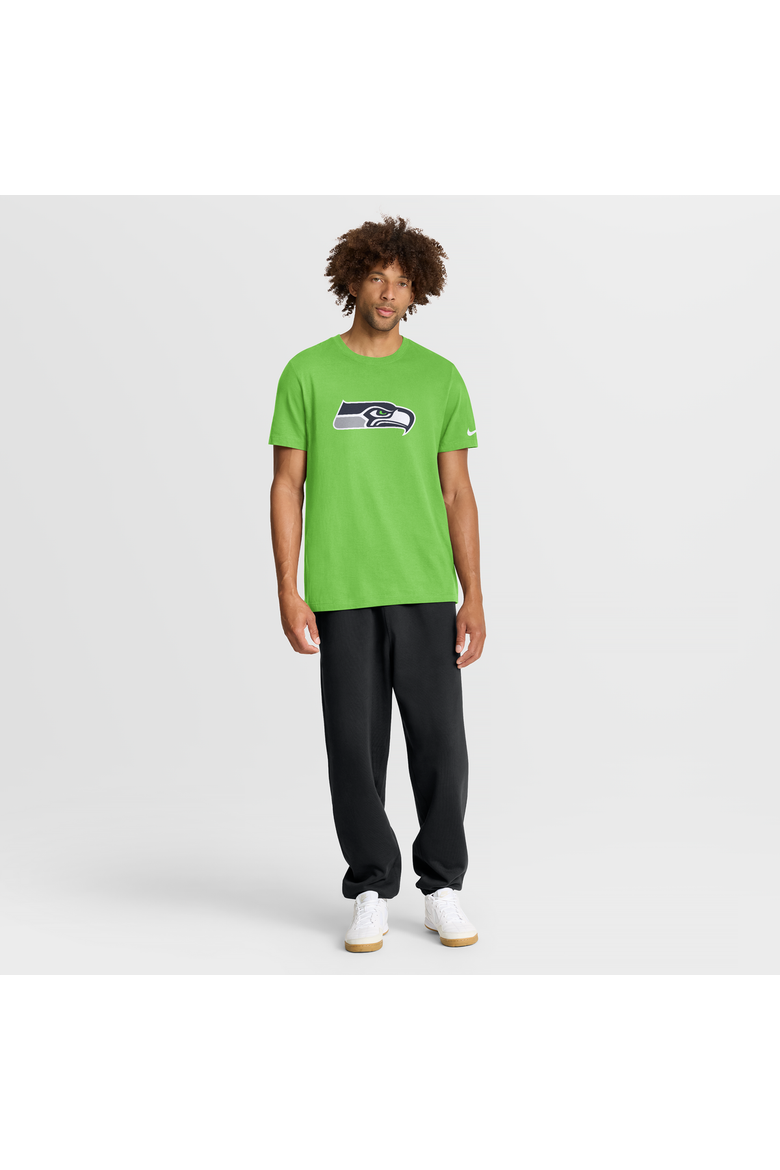 Men's Nike Neon Green Seattle Seahawks Essential Logo T-Shirt, Alternate, color, Neon Green