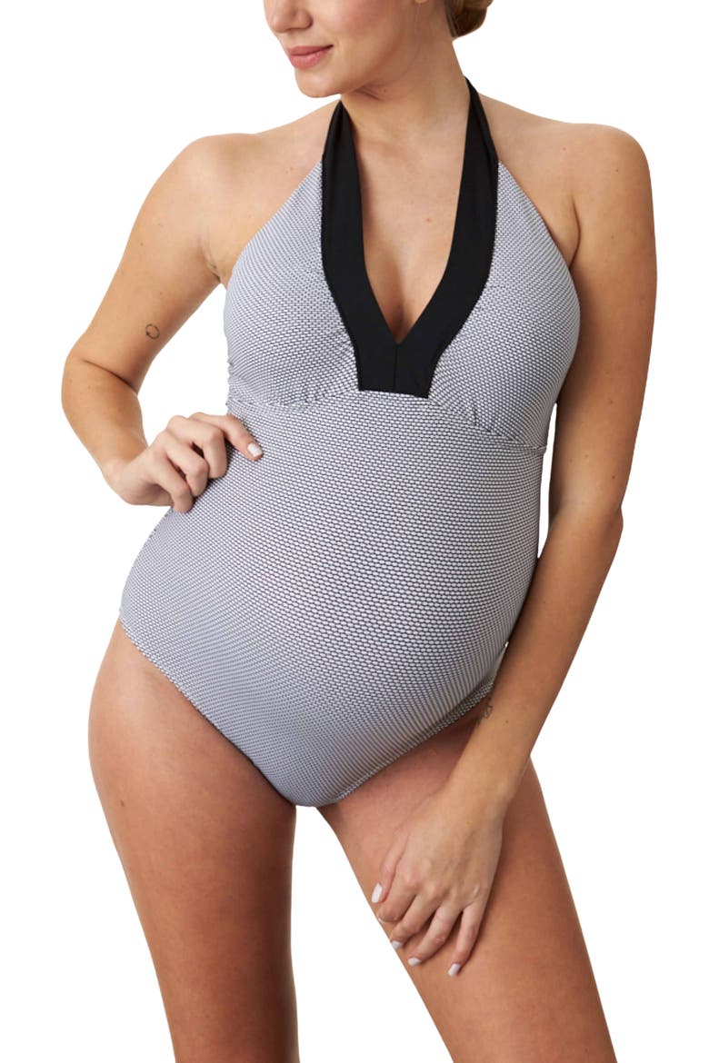 Montego Bay One-Piece Maternity Swimsuit, Alternate, color, BLACK