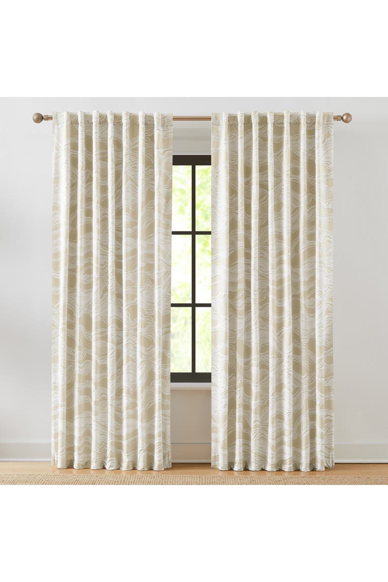 Cascade Wave Blackout Window Panel, Main, color, Cream/White