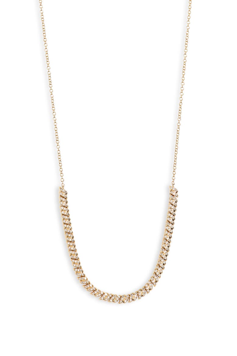 Diamond Twist Frontal Necklace, Main, color, YELLOW GOLD