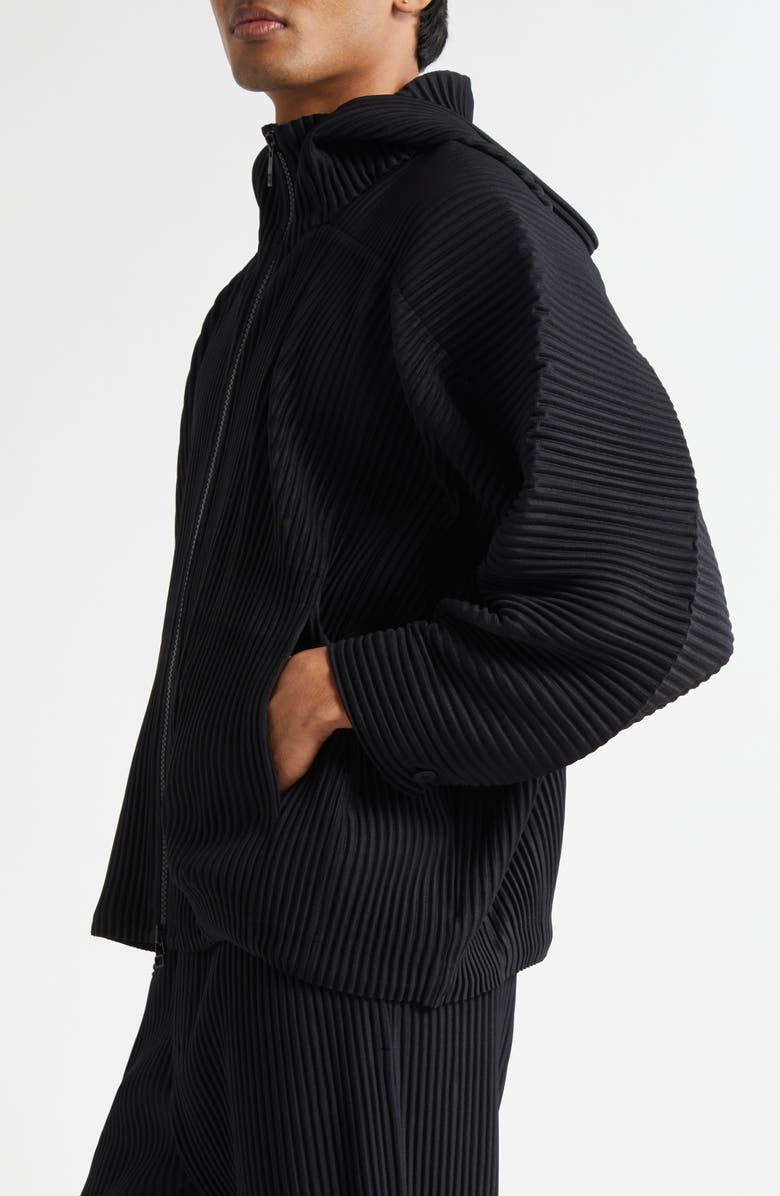 Homme Plissé Issey Miyake Monthly Colors May Pleated Hooded Jacket, Alternate, color, Black