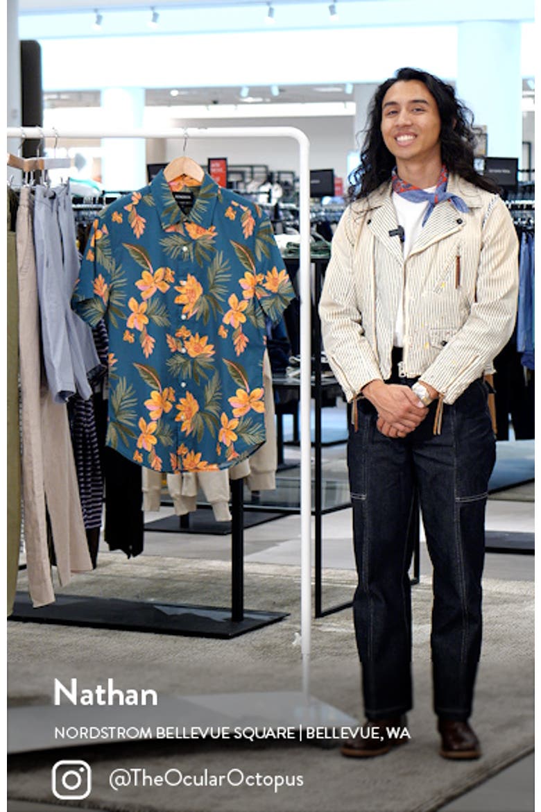 Riviera Floral Short Sleeve Stretch Cotton Button-Up Shirt video