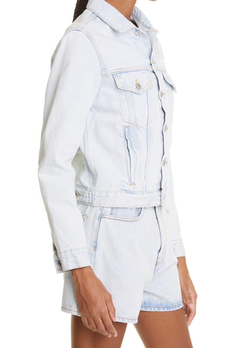 Off-White Women's Diagonal Cotton Denim Jacket, Alternate, color,