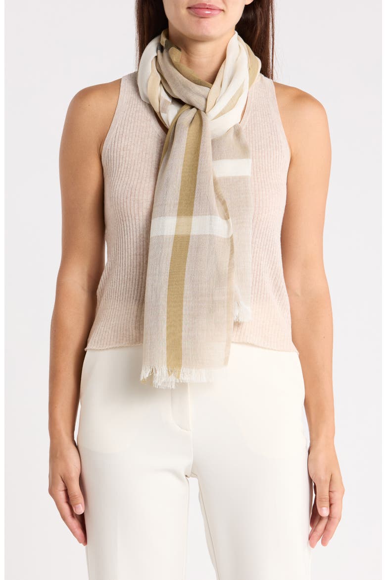 Maisy Plaid Scarf, Main, color, SAFARI