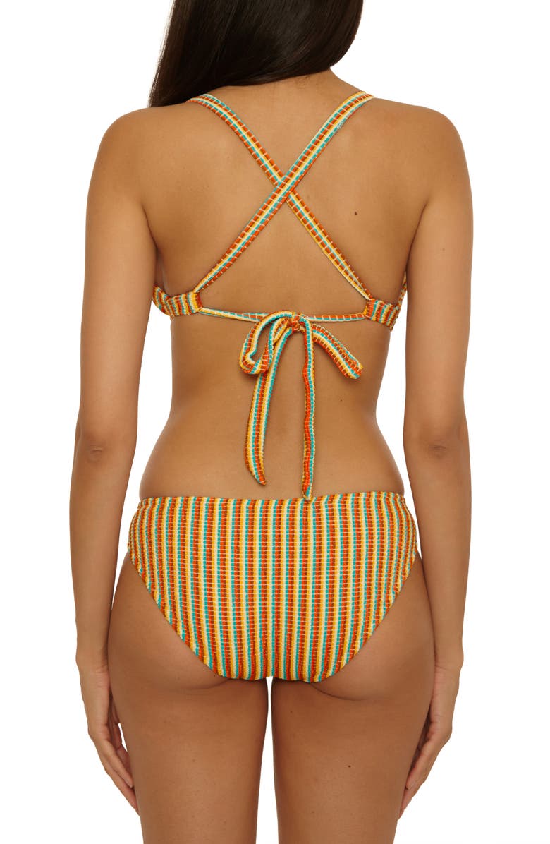 Lucky Brand Ocean Wave Seersucker Bikini Top, Alternate, color, Red Multi