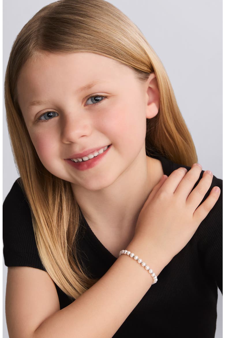 Kinder Freshwater Pearl Bracelet, Alternate, color, STERLING SILVER/ PEARL