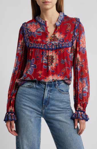 FARM Rio Luang Long Sleeve Popover Top
