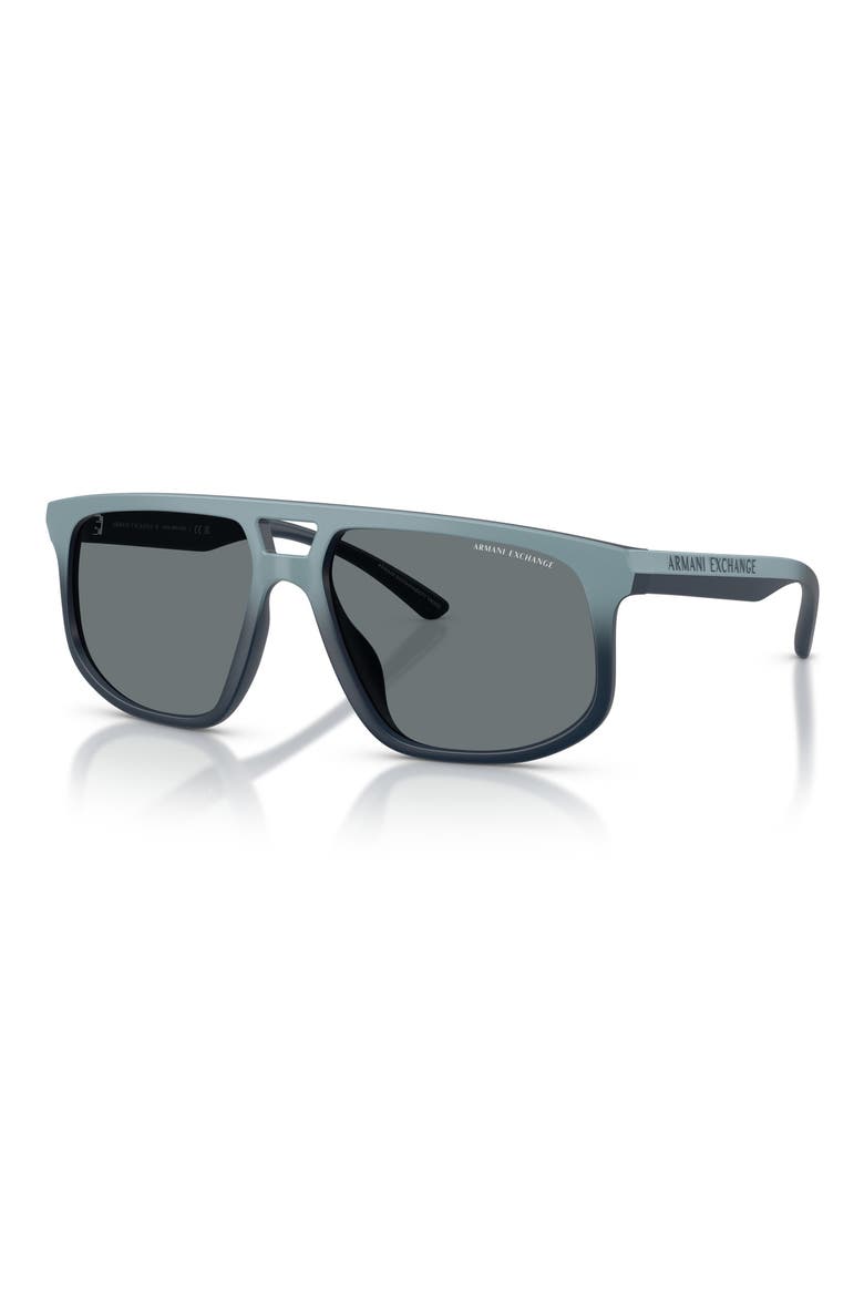 58mm Pilot Sunglasses, Alternate, color, MATTE BLUE GRADIENT / BLUE