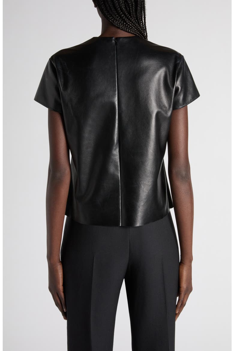 Leather T-Shirt, Alternate, color, BLACK