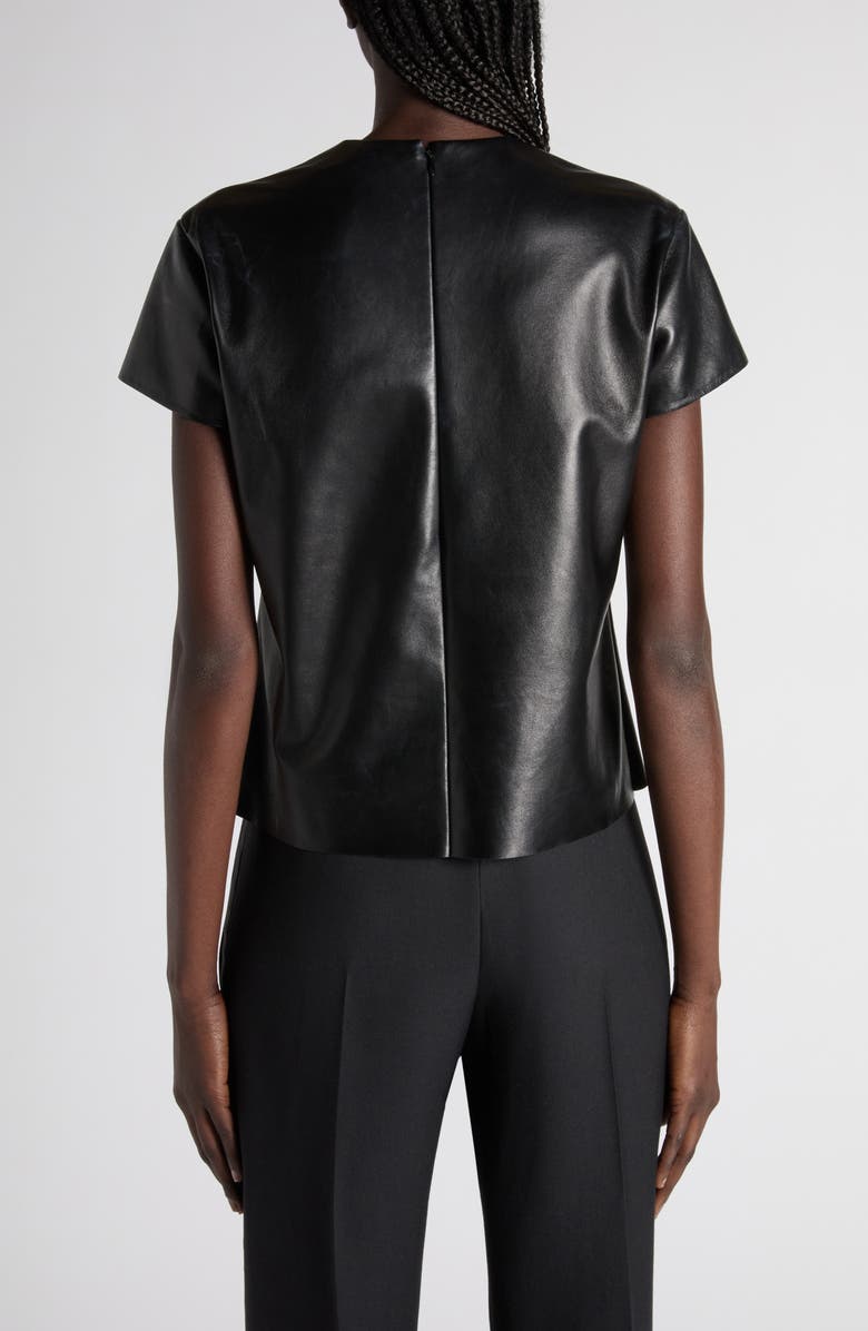 TOM FORD Leather T-Shirt, Alternate, color, Black