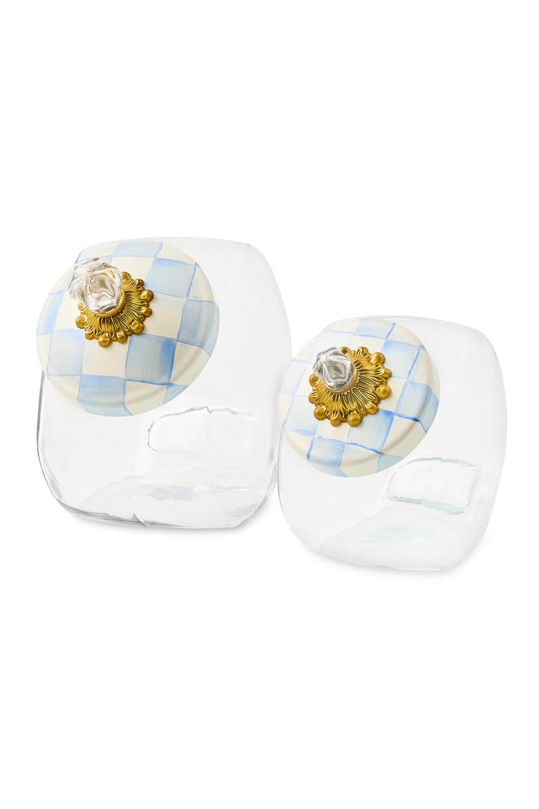 Cookie Jar with Sky Check Lid, Alternate, color, SKY CHECK