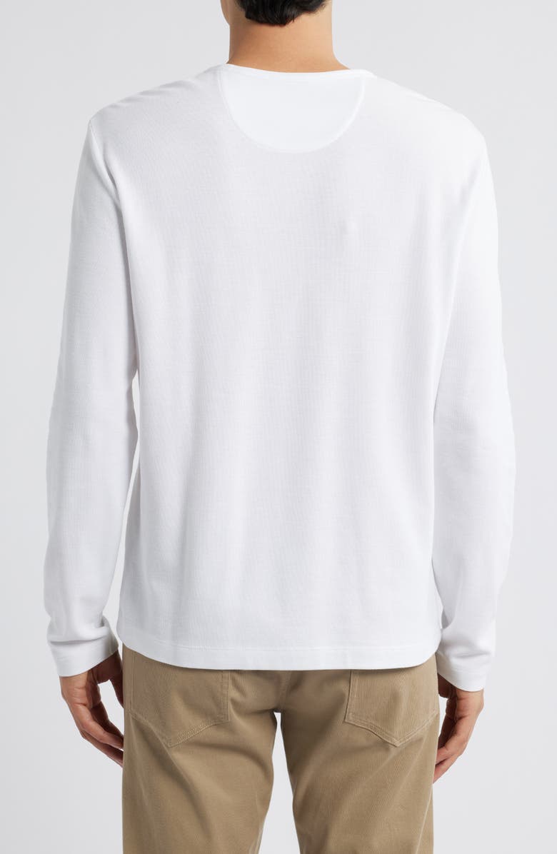 Vince Pima Cotton Piqué Long Sleeve T-Shirt, Alternate, color, Optic White