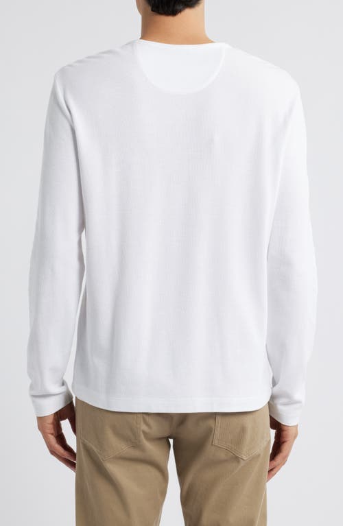 Vince Pima Cotton Piqué Long Sleeve T-shirt In Optic White