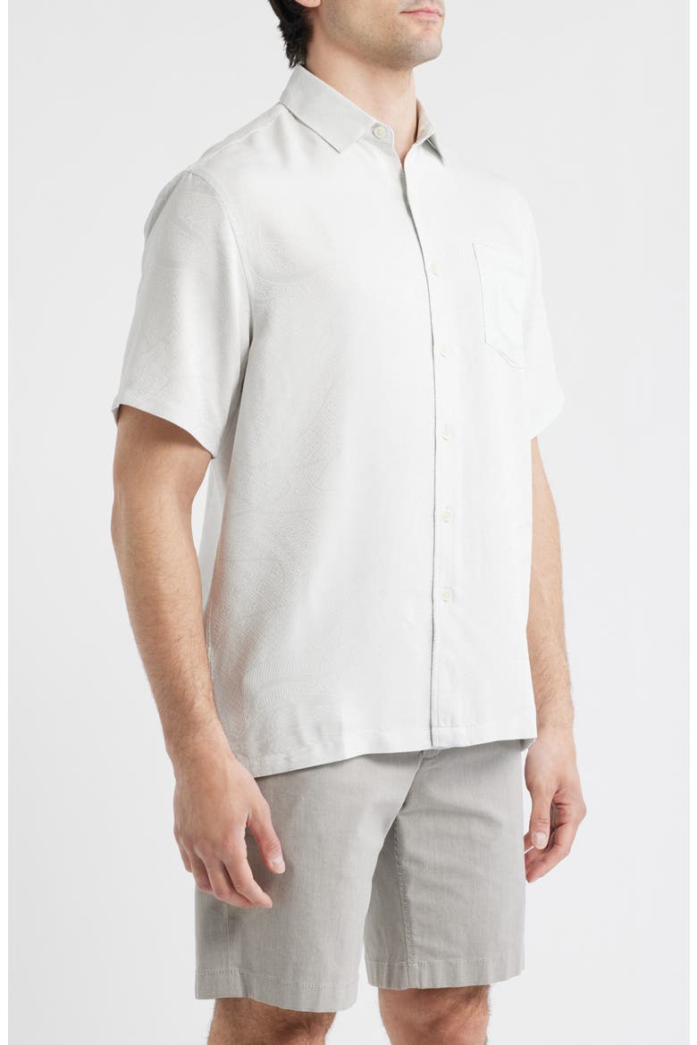 Ho'l Nalo Jacquard Short Sleeve Button-Up Shirt, Alternate, color, SHELL