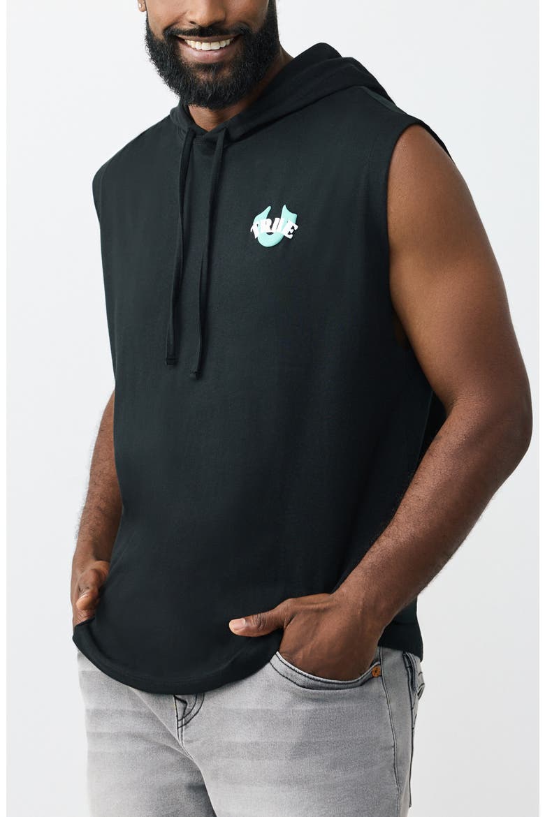 Buddha Circcular Hooded Tank, Alternate, color, JET BLACK