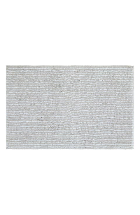 Pinstripe Cotton Bath Mat