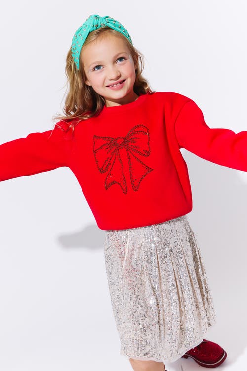 Lola + The Boys Party Shimmer Sequin Skirt In Silver