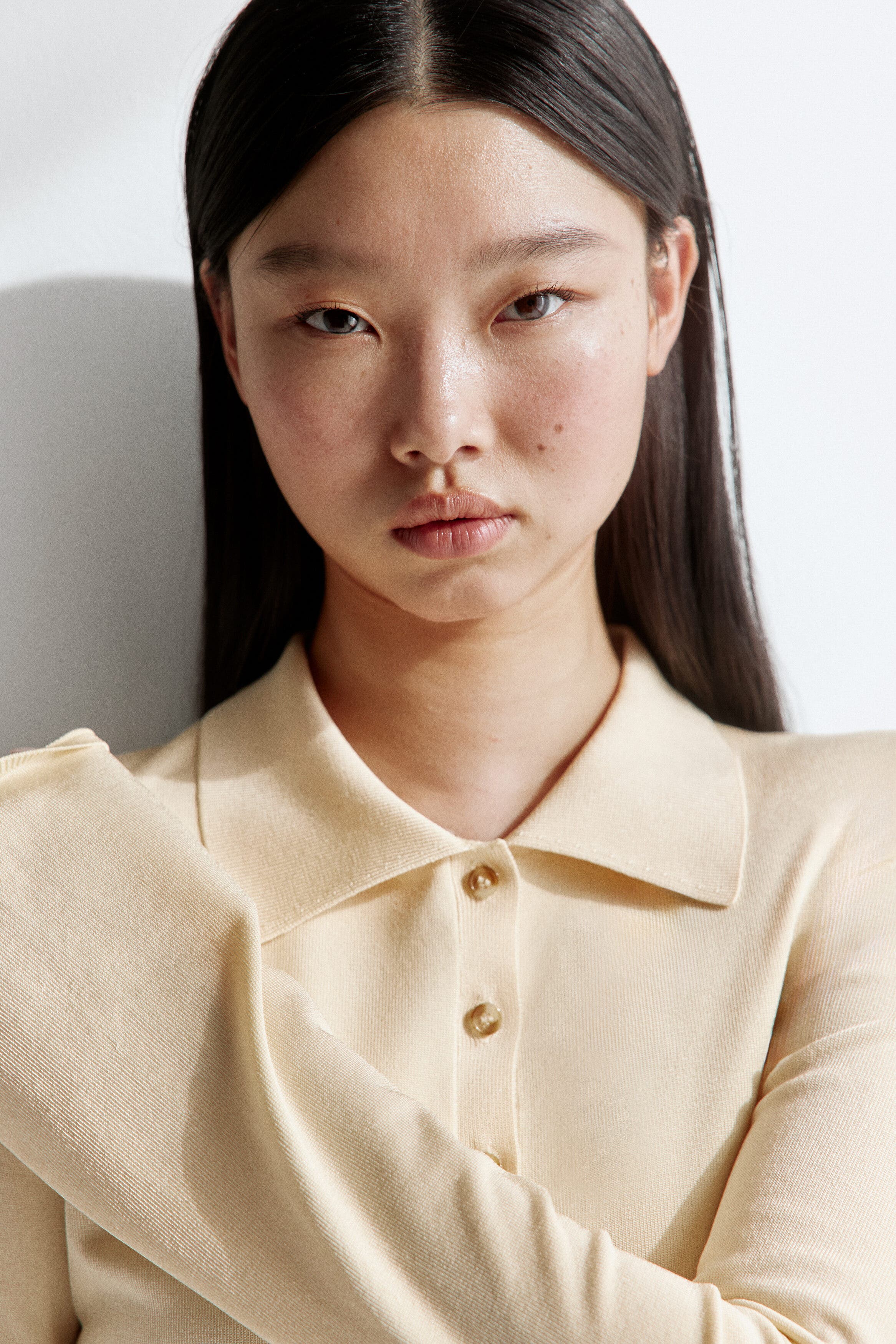 Fine-knit button-front top - image 2