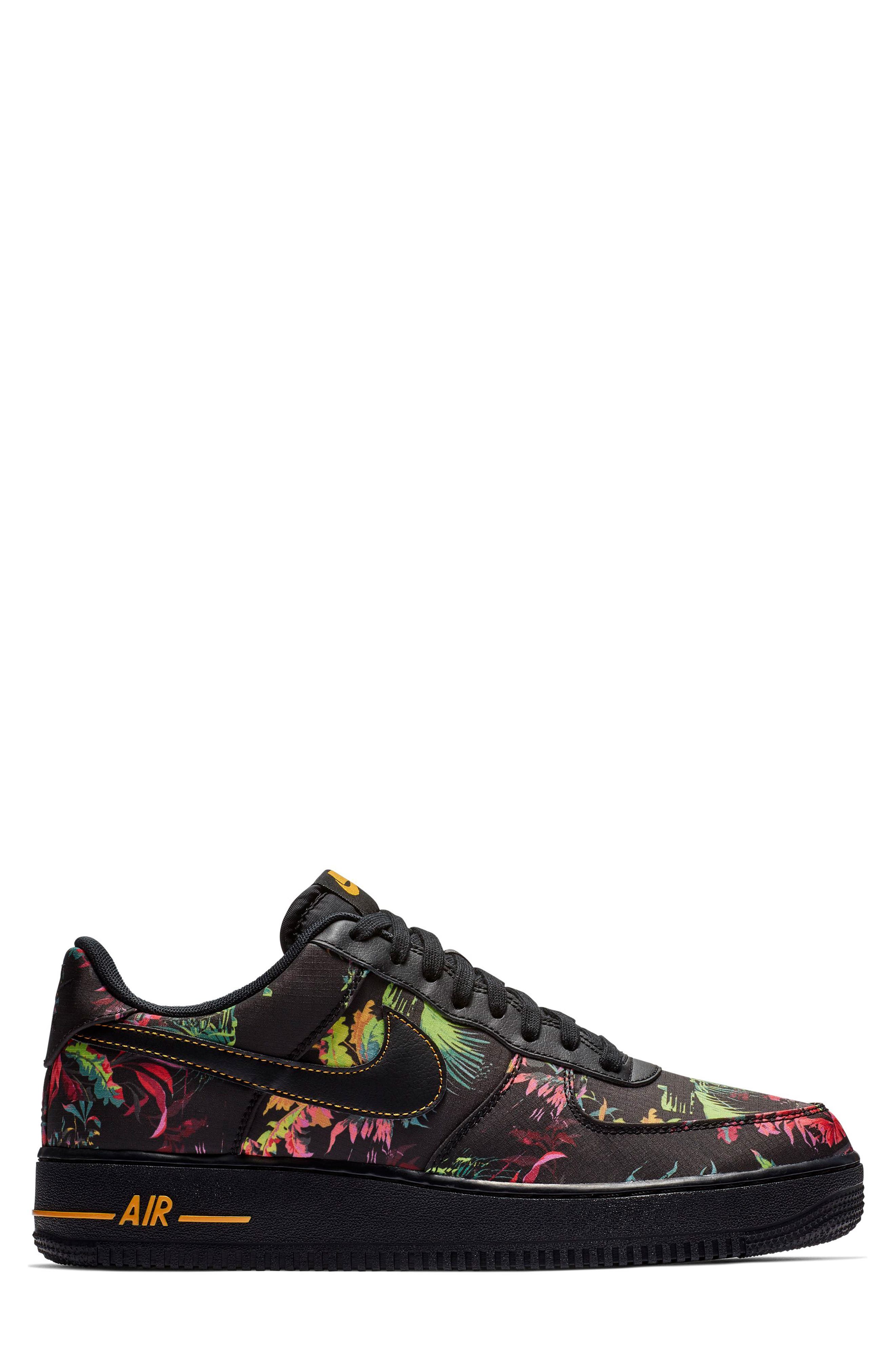 Air Force 1 Sneaker (Nordstrom Exclusive), Alternate, color, BLACK/ MULTI COLOR/ GOLD