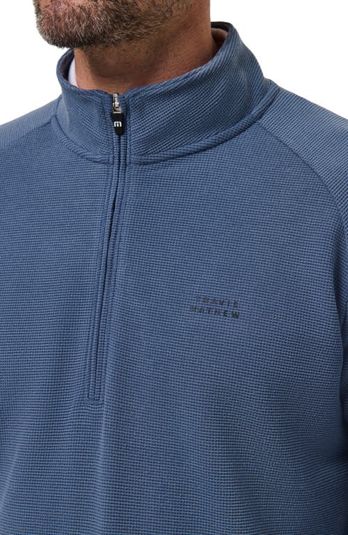 Travismathew Thermal Quarter Zip Pullover In Blue