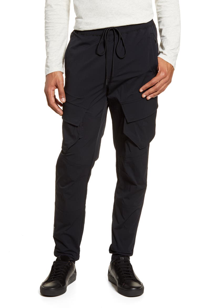 Stretch Nylon Cargo Pants, Main, color, BLACK