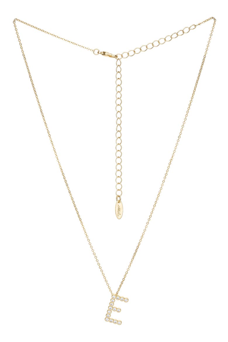 Crystal Initial Pendant Necklace, Main, color, GOLD- E