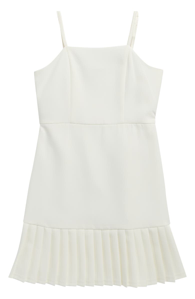 Ava & Yelly Kids' Pleat Trim Shift Dress, Main, color, White
