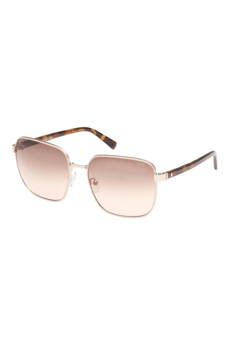 58mm Square Sunglasses, Alternate, color, GOLD / BROWN BEIGE GRADIENT