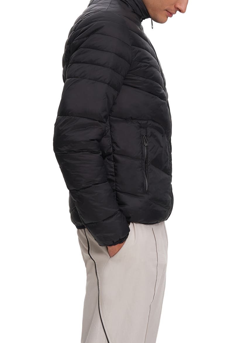 Brando Nylon Puffer Jacket, Alternate, color, BLACK