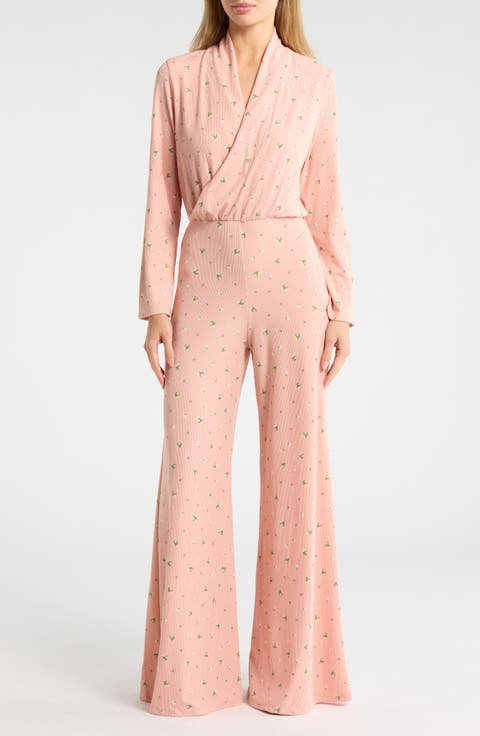 Surplice V-Neck Long Sleeve Jumpsuit