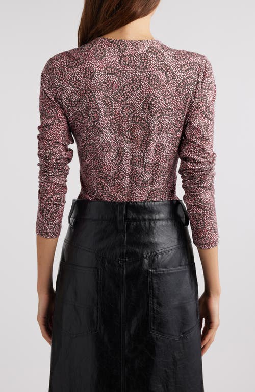 Shop Isabel Marant Étoile Lyss Abstract Print Top In Antik Pink/black