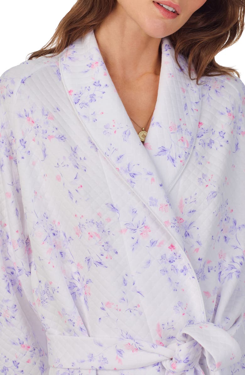 Eileen West Floral Quilted Cotton Ballet Robe, Alternate, color,