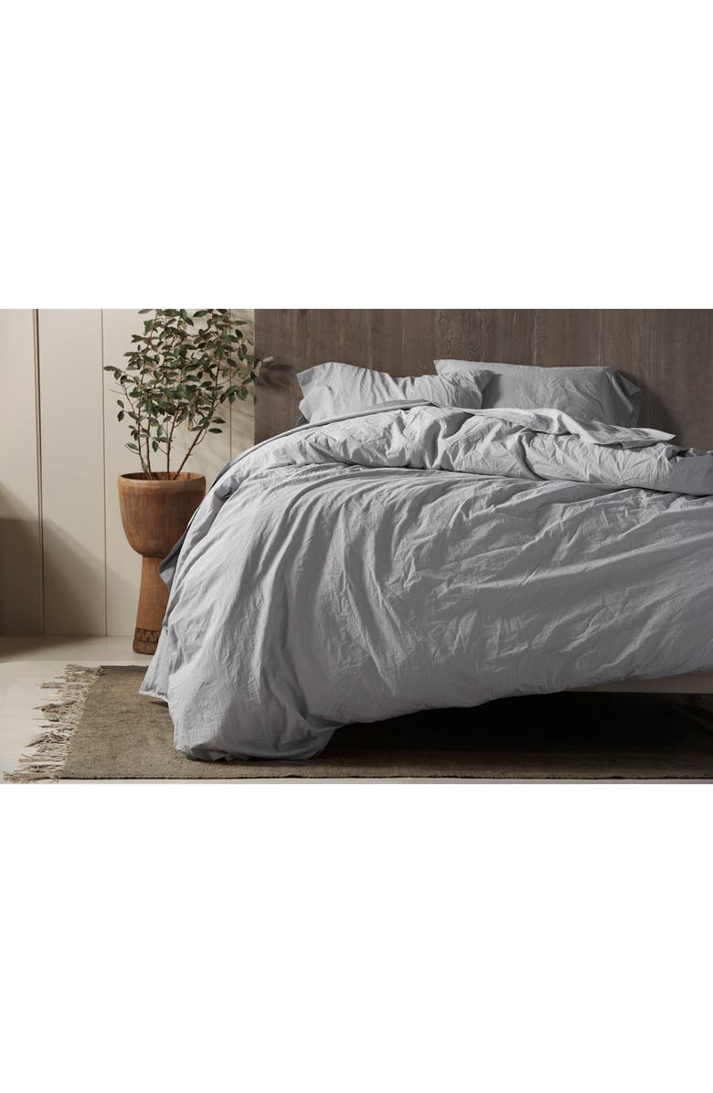 Coyuchi Set of 2 Organic Crinkled Percale Pillowcases, Alternate, color, Pewter