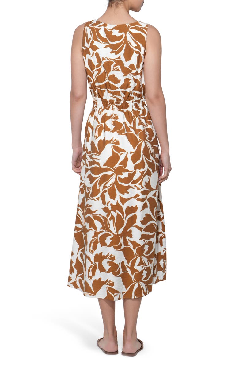 Adelyn Rae Kiana Wood Trim Sleeveless Maxi Dress, Alternate, color, Off White/ Rust