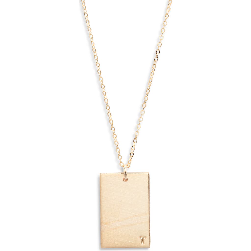 Set & Stones Goldie Initial Tag Pendant Necklace In Gold