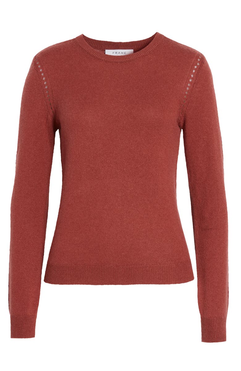 FRAME Pointelle Detail Wool & Cashmere Sweater, Alternate, color, 