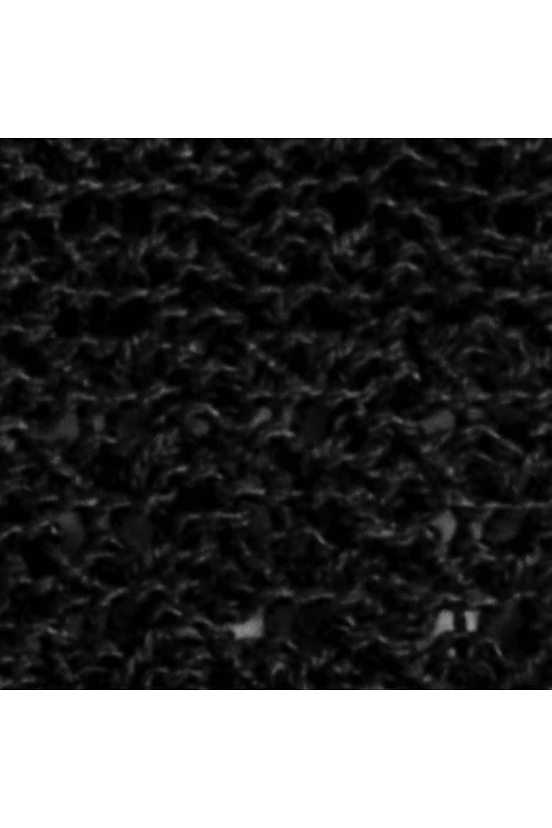 Open-Knit Triangle Scarf, Alternate, color, BLACK