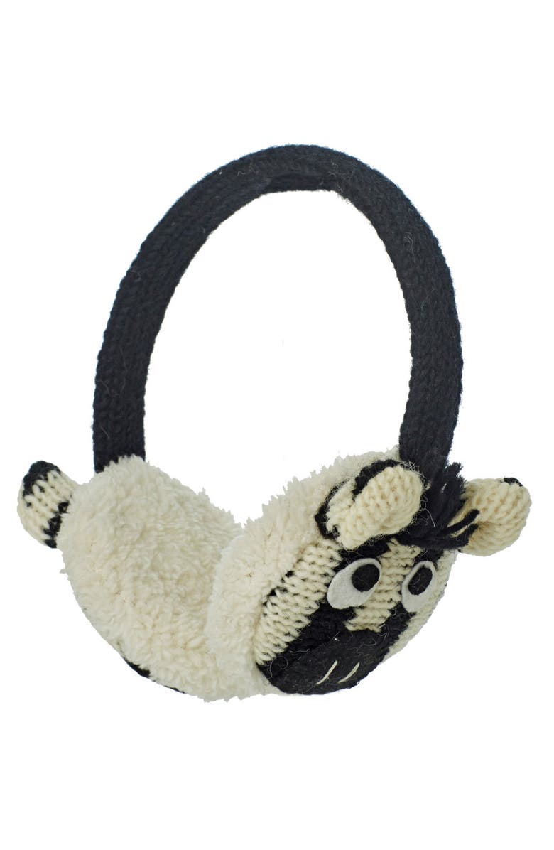 Nirvanna Designs Zebra Earmuffs, Main, color, White