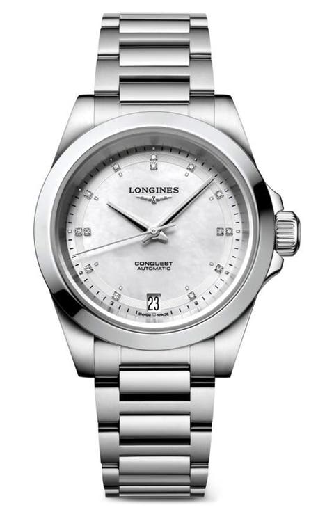 Conquest Automatic Bracelet Watch, 34mm