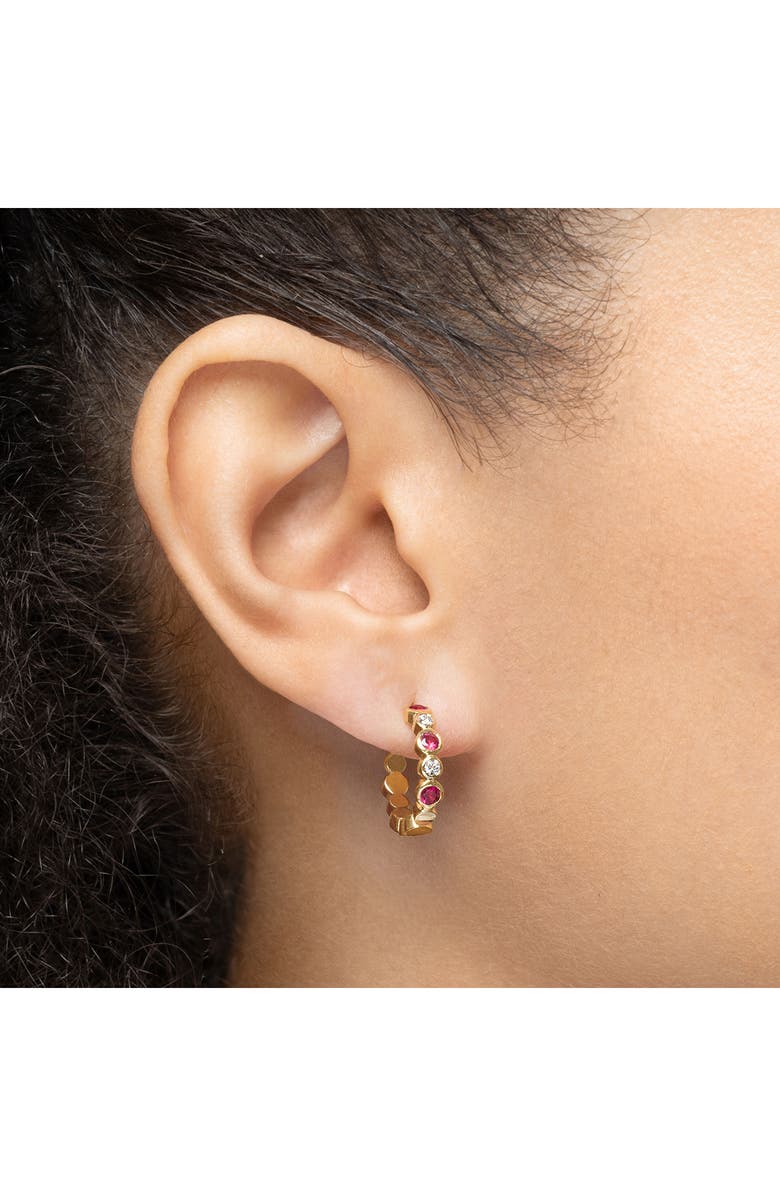 Mark Henry Bubbly Mini Hoop Earrings, Alternate, color, Ruby