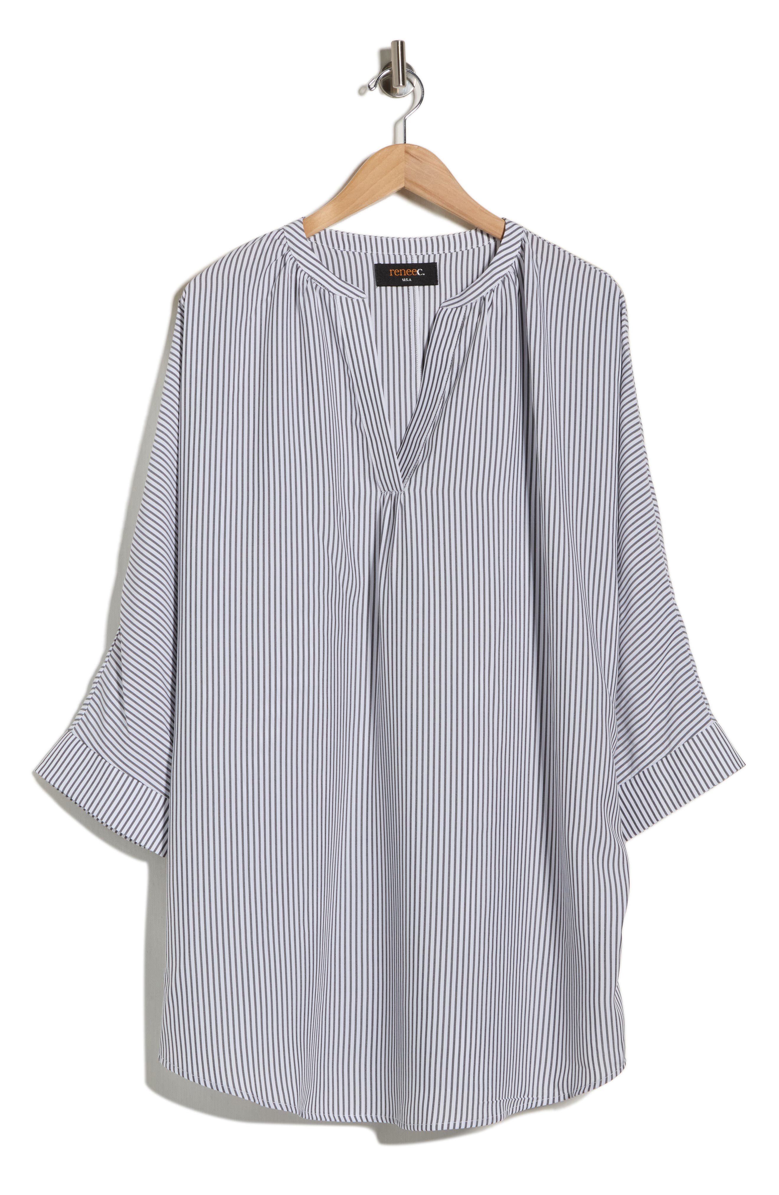 Renee C Pinstripe Tunic Top