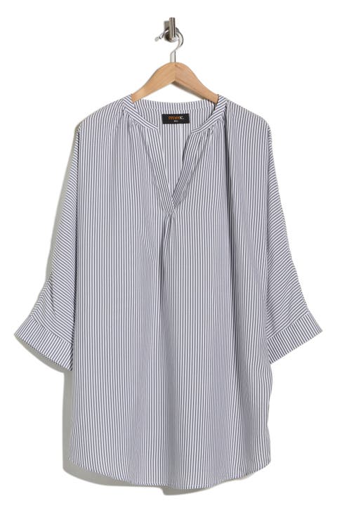 Pinstripe Tunic Top (Plus)