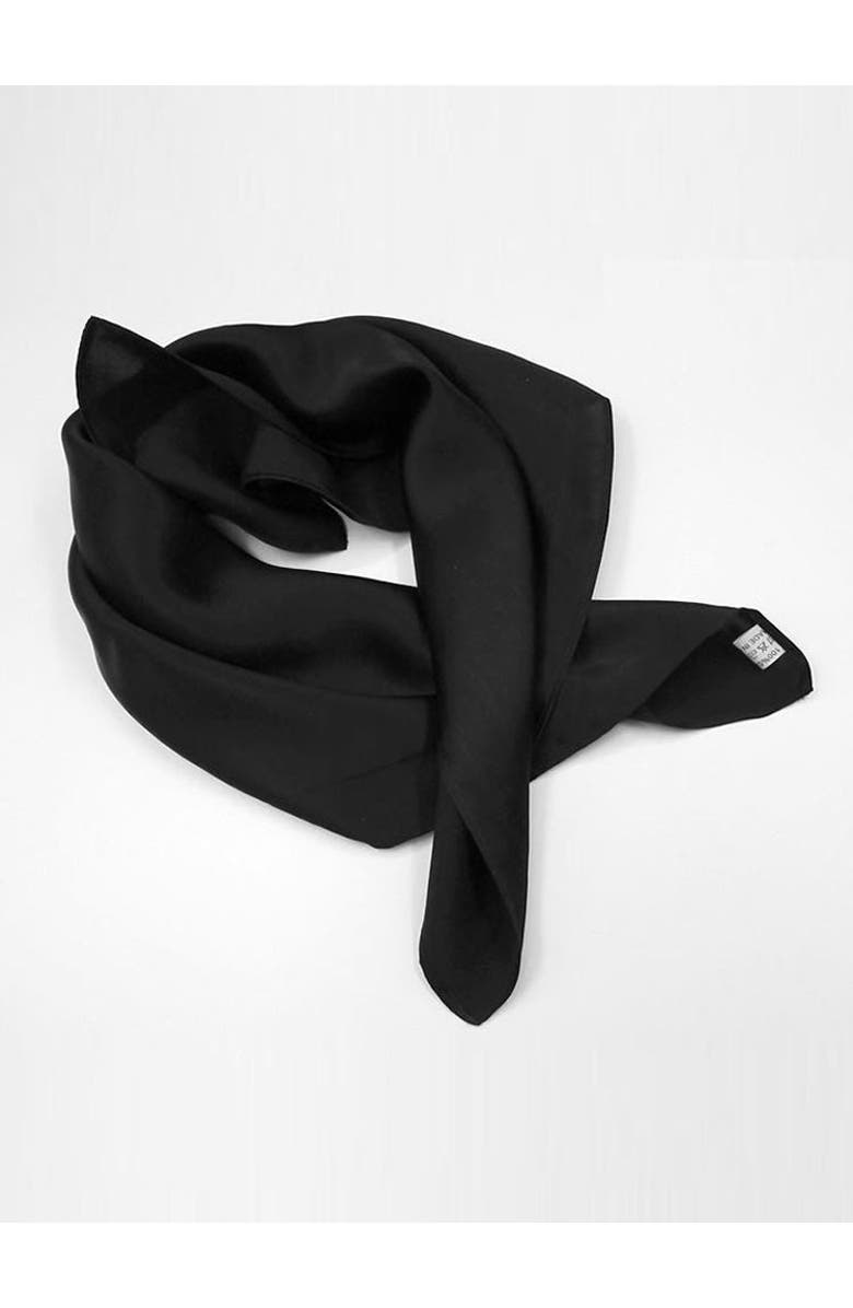 SILKSILKY Mulberry Silk Square Scarf, Main, color, Black