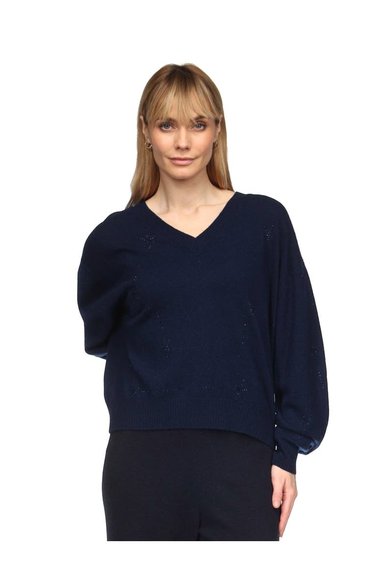 Stargazer Hotfix V-Neck Pullover, Main, color, Navy